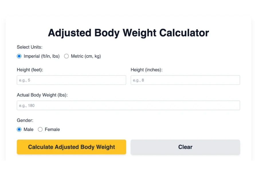 Adjusted Body Weight Calculator