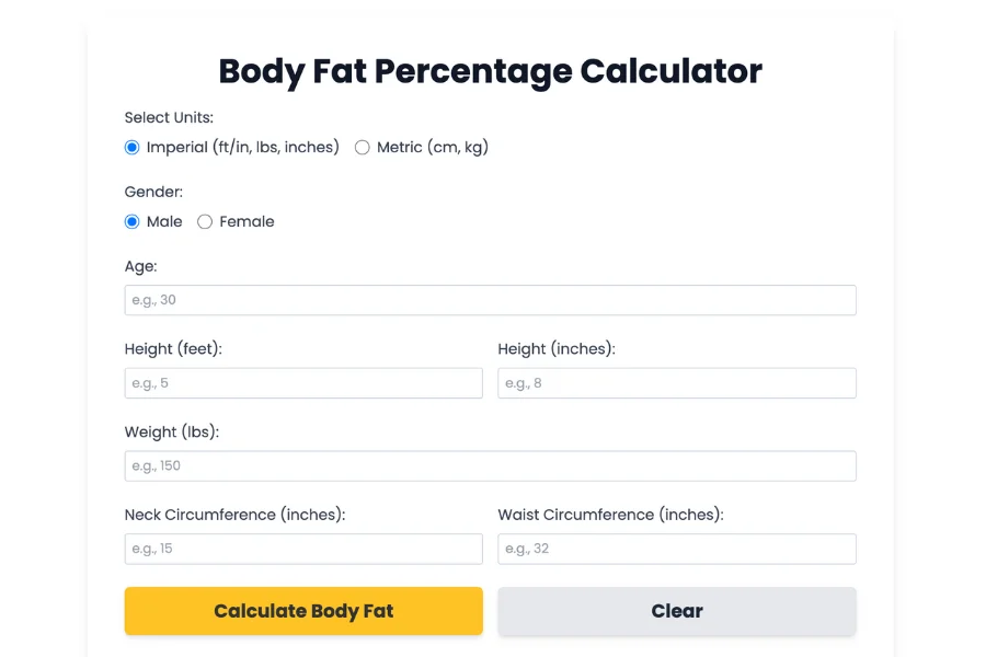 Body Fat Percentage Calculator 