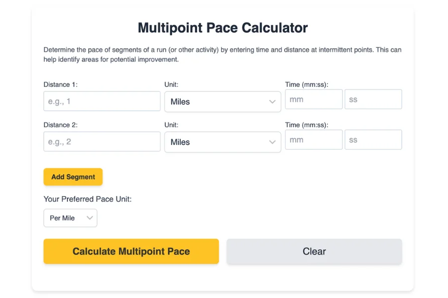 Multipoint Pace Calculator