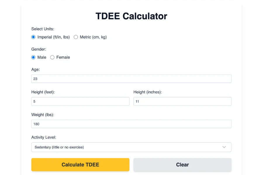 TDEE Calculator