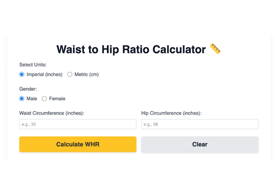 Waist to Hip Ratio Calculator