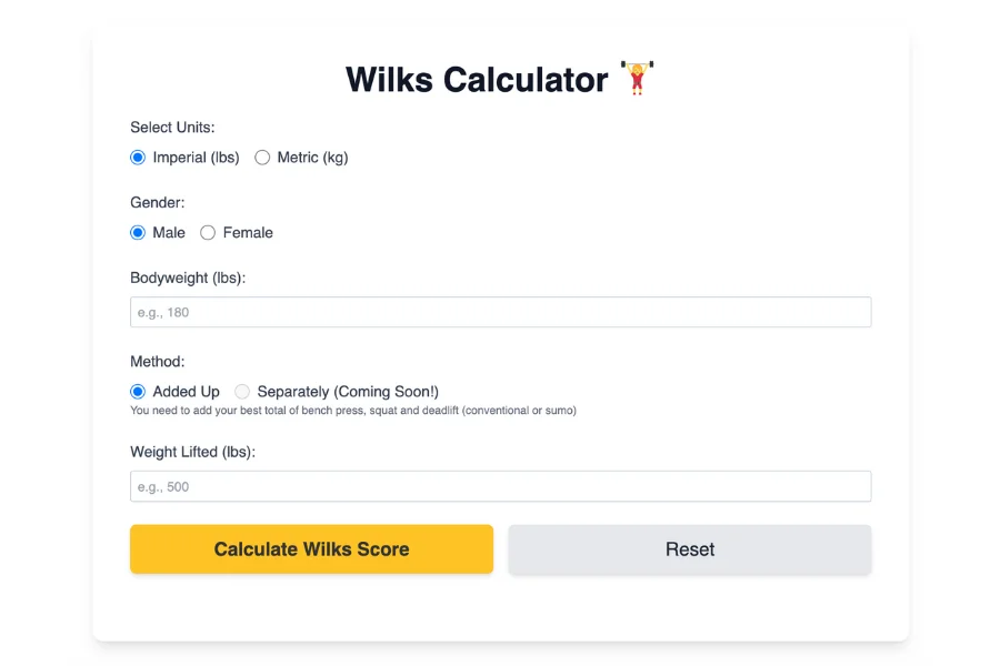Wilks Calculator