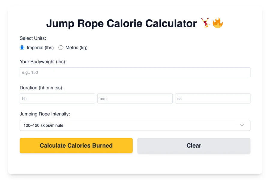 Jump Rope Calorie Calculator