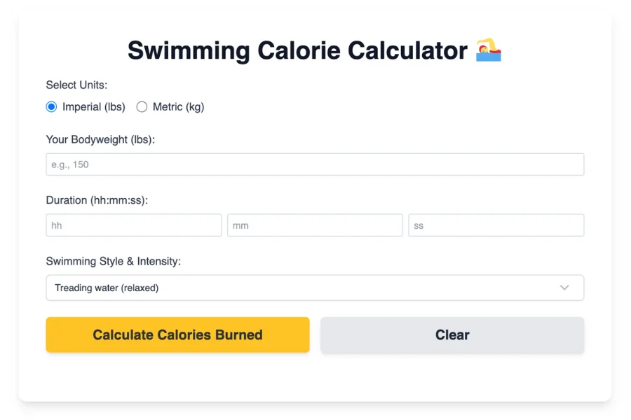 Swimming Calorie Calculator