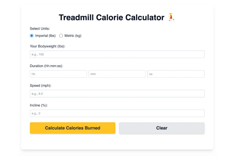 Treadmill Calorie Calculator