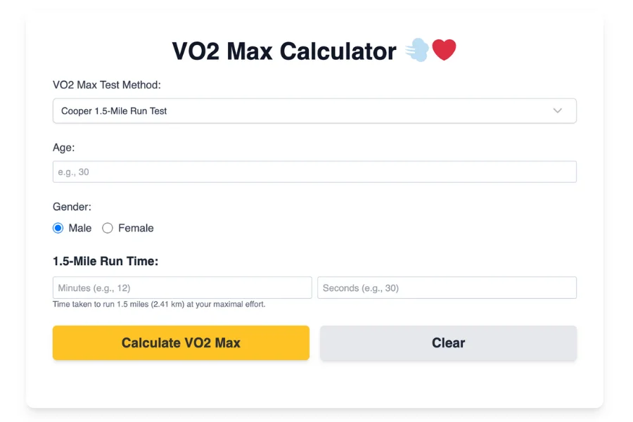 VO2 Max Calculator